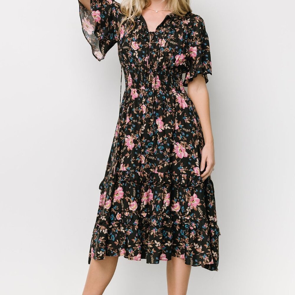 Baltic Born Spell Boho Midi Dress | Midnight Garden Size MM